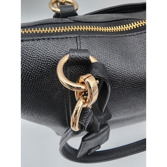 Coach Ava Tote Crossgrain Black Leather Shoulder Bag with Gold F57526 - Picture 9 of 15